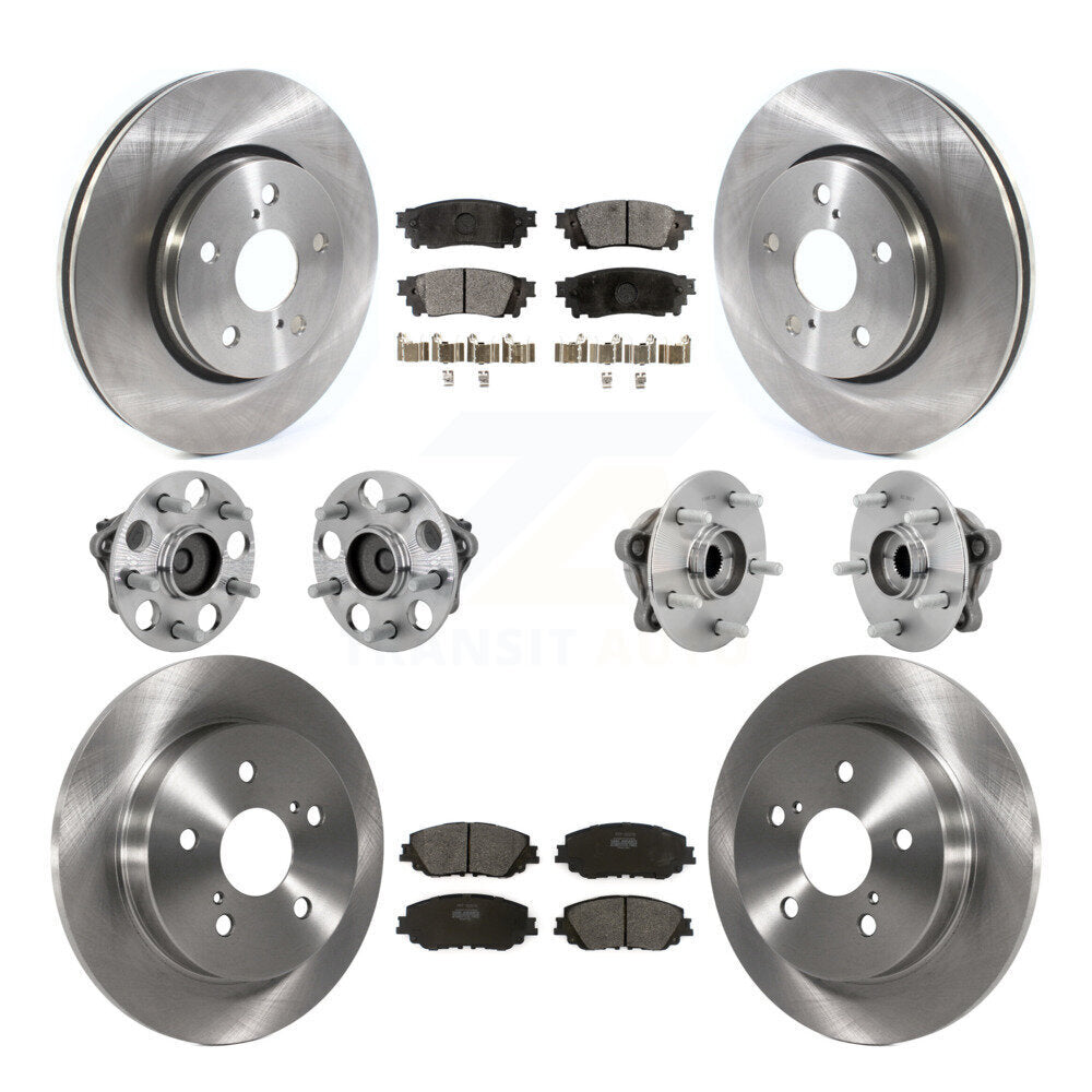 Hub Bearings Disc Brake Rotors And Pads Front Rear Kit (10Pc) For Toyota C-HR