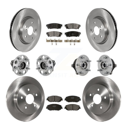 Hub Bearings Disc Brake Rotors And Pads Front Rear Kit (10Pc) For Toyota RAV4