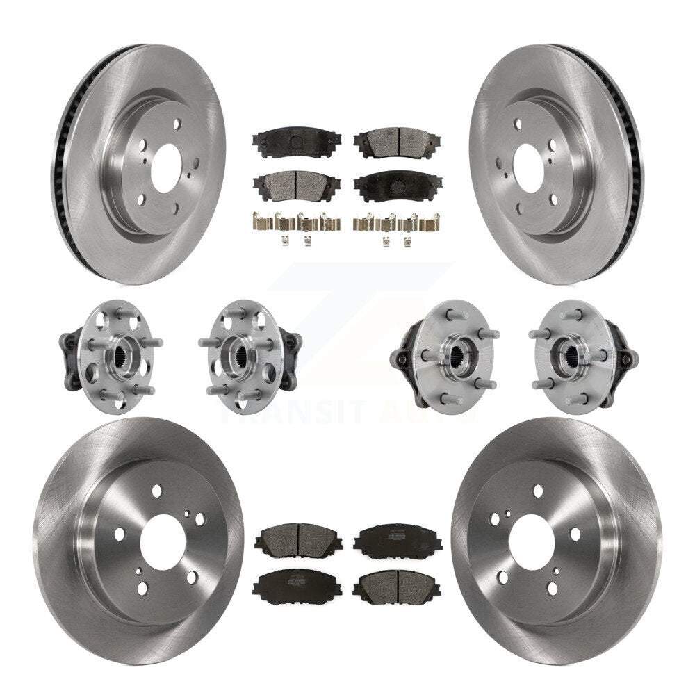 Hub Bearing Disc Brake Rotor And Pad Front Rear Kit (10Pc) For Toyota RAV4 Venza