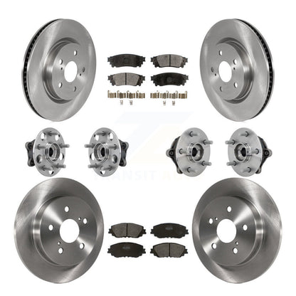 Hub Bearing Disc Brake Rotor And Pad Front Rear Kit (10Pc) For Toyota RAV4 Venza