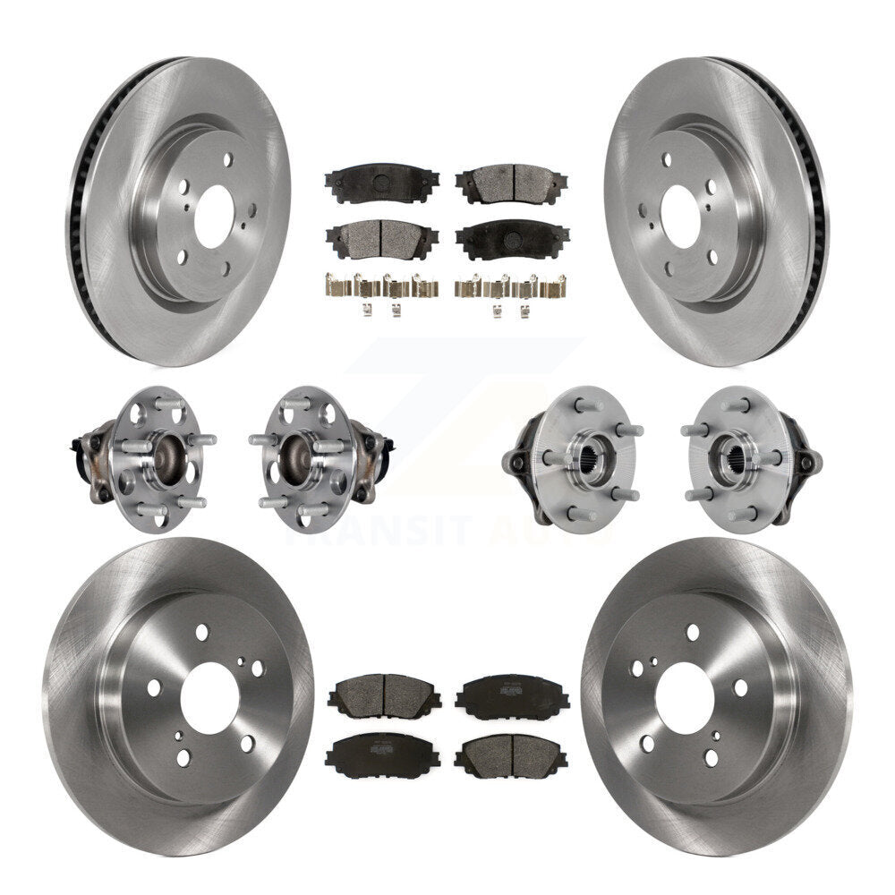 Hub Bearings Disc Brake Rotors And Pads Front Rear Kit (10Pc) For Toyota RAV4