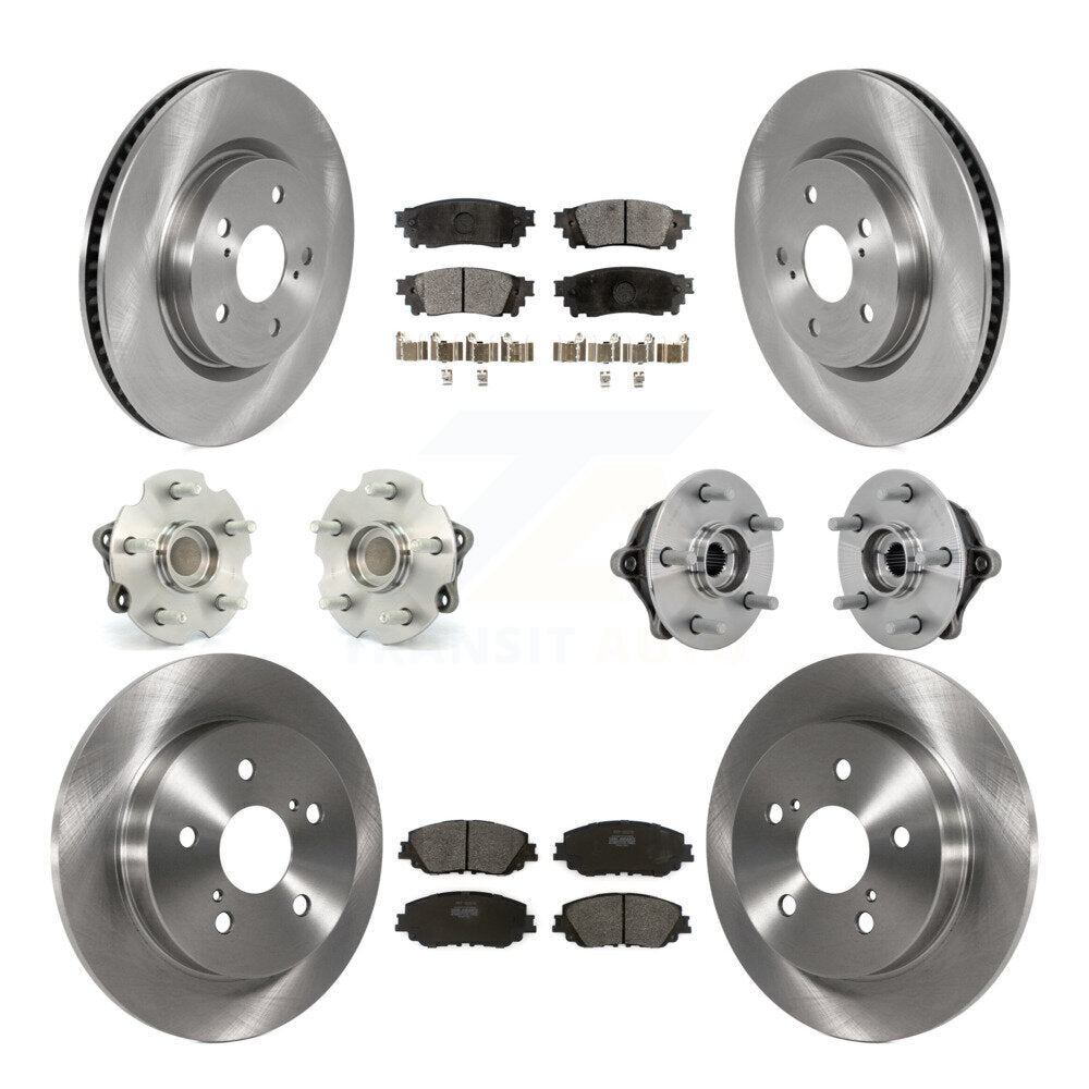 Hub Bearings Disc Brake Rotors And Pads Front Rear Kit (10Pc) For Toyota RAV4
