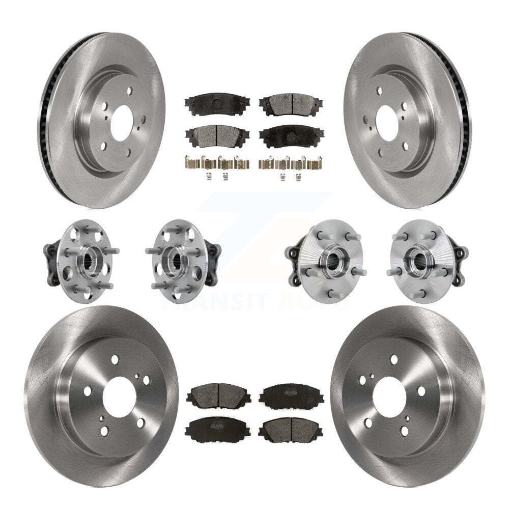 Hub Bearings Disc Brake Rotors And Pads Front Rear Kit (10Pc) For Toyota RAV4