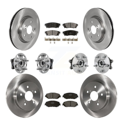 Hub Bearings Disc Brake Rotors And Pads Front Rear Kit (10Pc) For Toyota RAV4