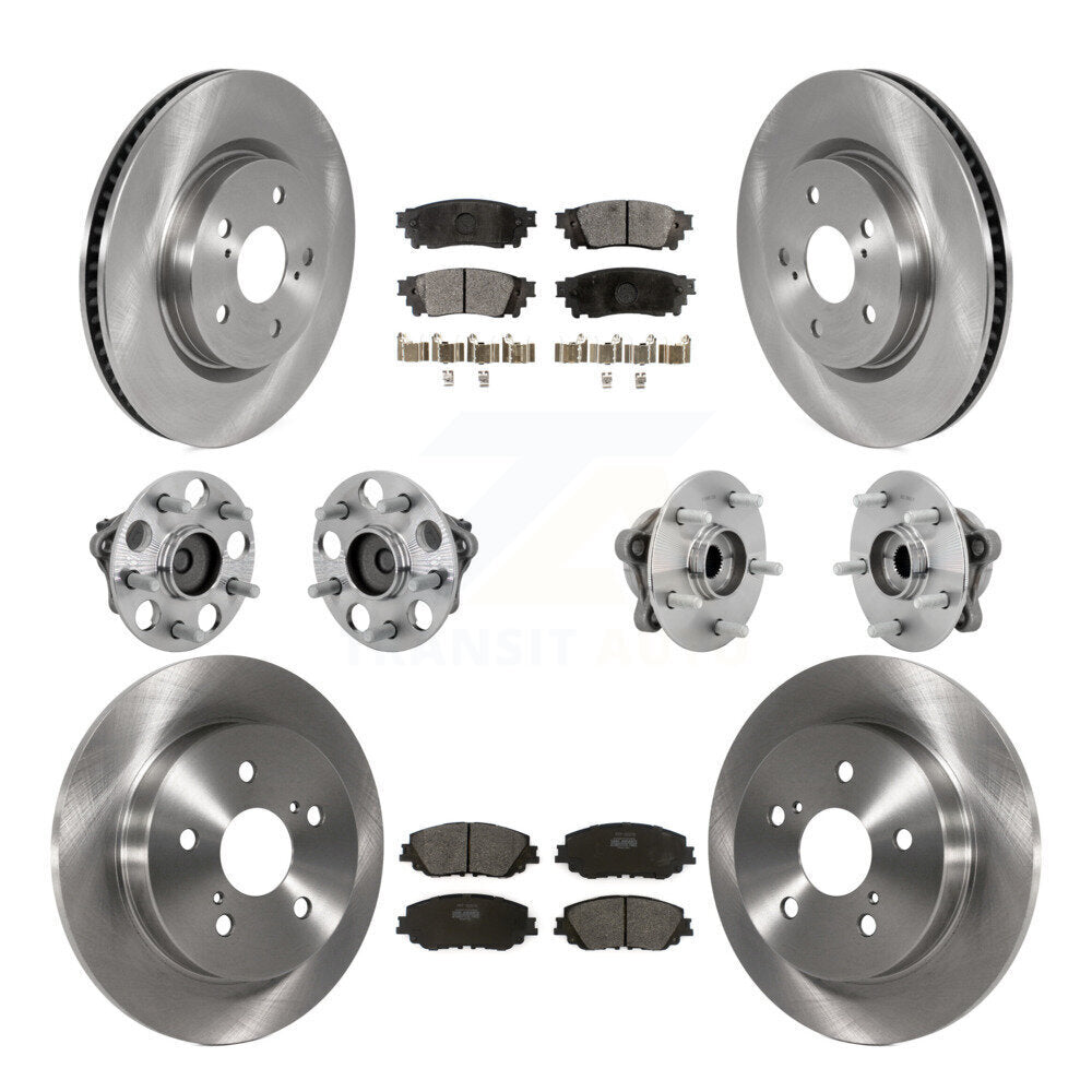 Hub Bearings Disc Brake Rotors And Pads Front Rear Kit (10Pc) For Toyota C-HR