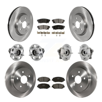 Hub Bearings Disc Brake Rotors And Pads Front Rear Kit (10Pc) For Toyota C-HR