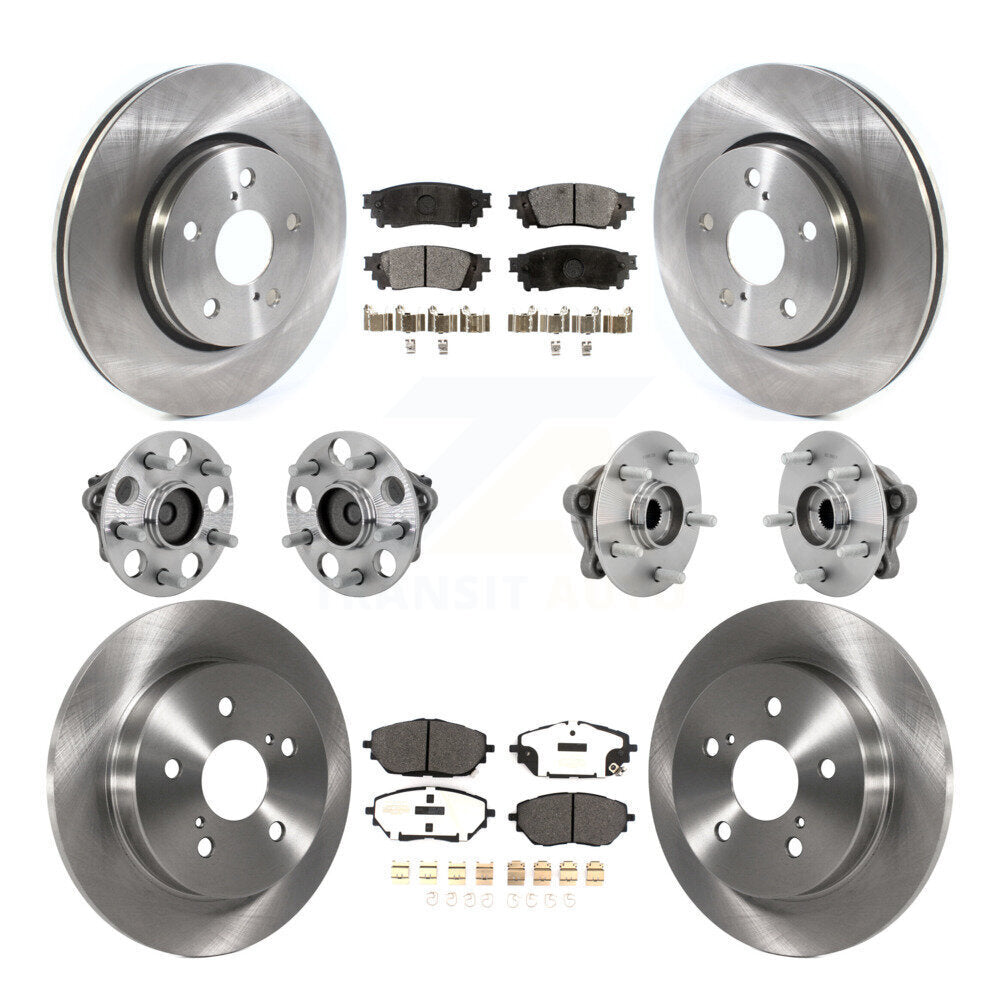 Hub Bearings Disc Brake Rotors And Pads Front Rear Kit (10Pc) For Toyota C-HR