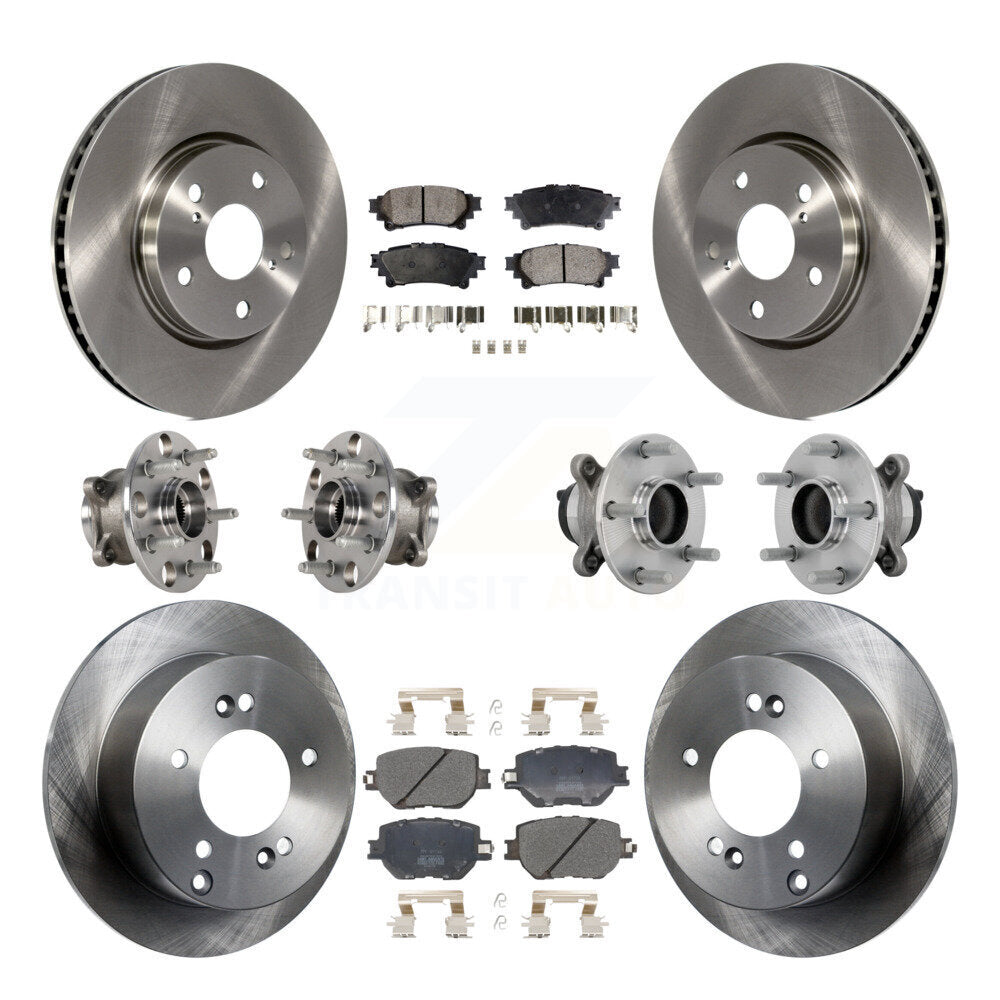 Hub Bearing Brake Rotor Pads Front Rear Kit (10Pc) For Lexus IS250 Base with RWD