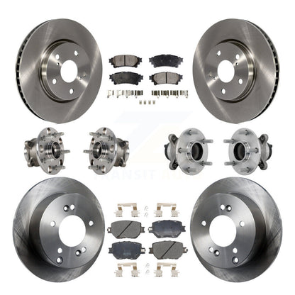 Hub Bearing Brake Rotor Pads Front Rear Kit (10Pc) For Lexus IS250 Base with RWD