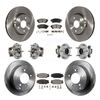 Hub Bearing Brake Rotor Pads Front Rear Kit (10Pc) For Lexus IS250 Base with RWD