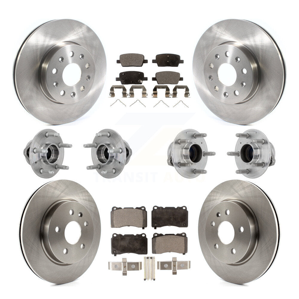 Hub Bearing Brake Rotor Pads Front Rear Kit (10Pc) For Chevrolet Camaro Cadillac