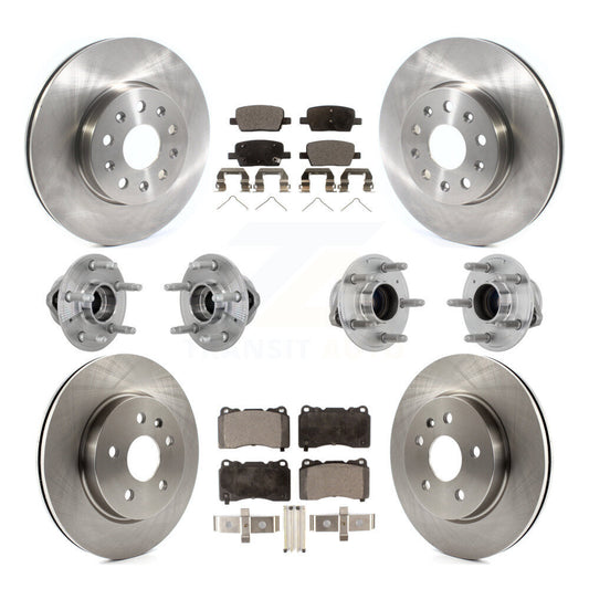 Hub Bearing Brake Rotor Pads Front Rear Kit (10Pc) For Chevrolet Camaro Cadillac