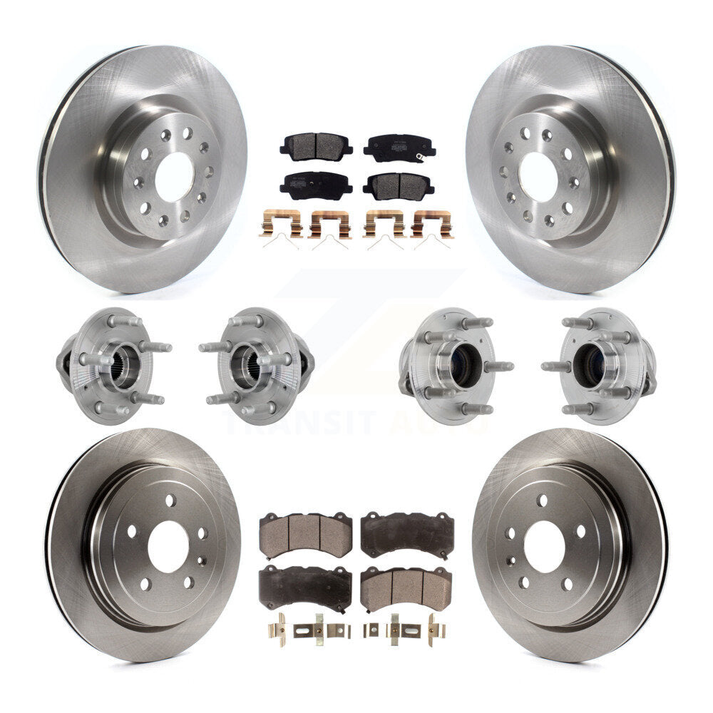 Hub Bearings Disc Brake Rotors And Pads Front Rear Kit (10Pc) For Cadillac CTS
