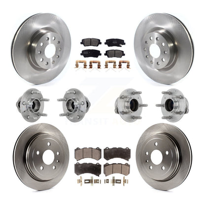 Hub Bearings Disc Brake Rotors And Pads Front Rear Kit (10Pc) For Cadillac CTS