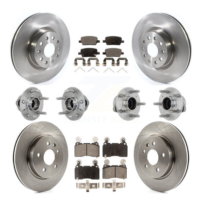 Hub Bearing Brake Rotor Pad Front Rear Kit (10Pc) For 2016-2018 Cadillac CT6 RWD