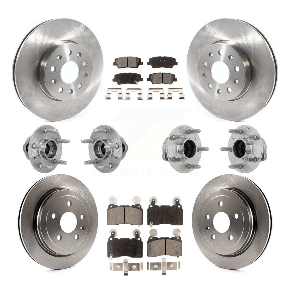 Hub Bearings Disc Brake Rotors And Pads Front Rear Kit (10Pc) For Cadillac CTS
