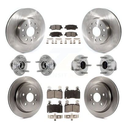 Hub Bearings Disc Brake Rotors And Pads Front Rear Kit (10Pc) For Cadillac CTS
