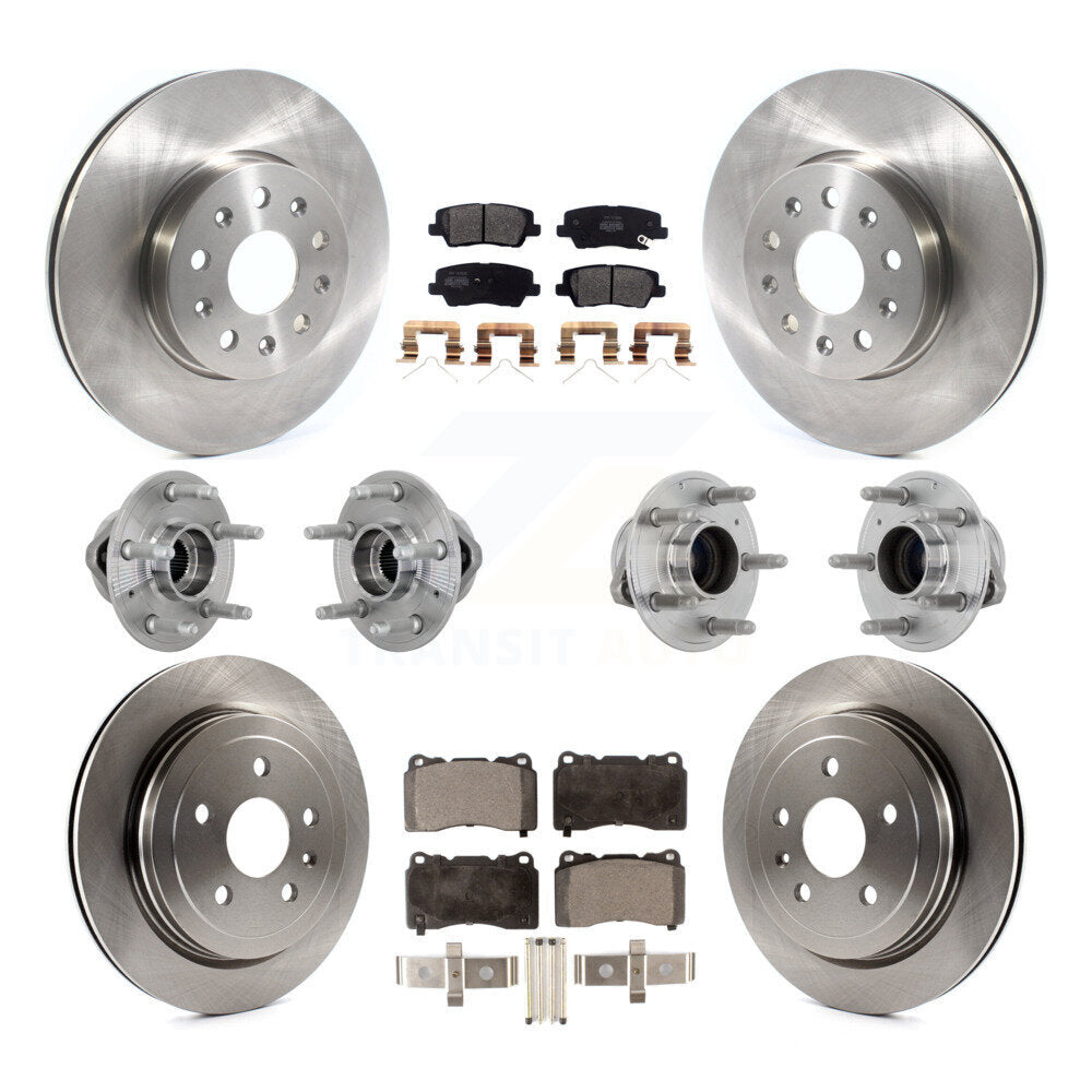 Hub Bearings Disc Brake Rotors And Pads Front Rear Kit (10Pc) For Cadillac CTS