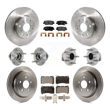 Hub Bearings Disc Brake Rotors And Pads Front Rear Kit (10Pc) For Cadillac CTS