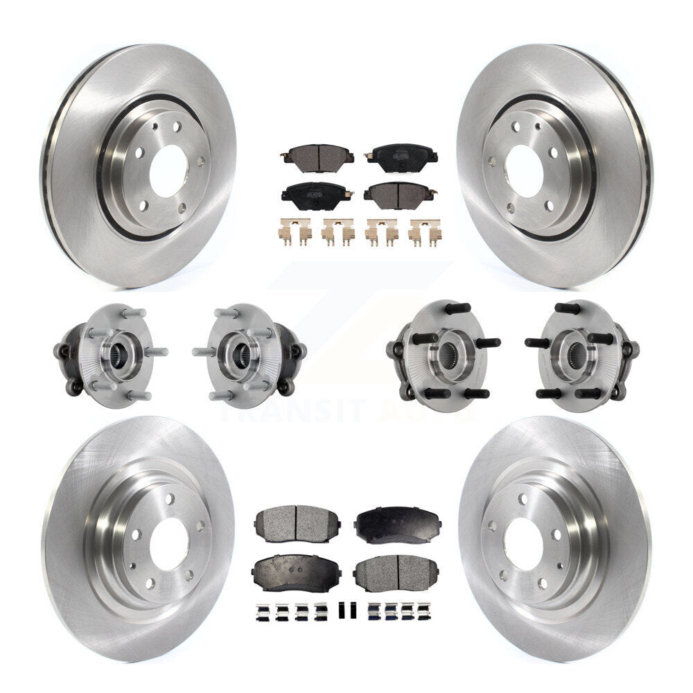Hub Bearing Brake Rotor & Pad Front Rear Kit (10Pc) For 2016-2023 Mazda CX-9 AWD