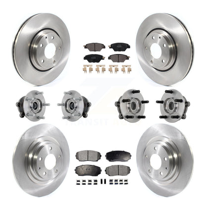 Hub Bearing Brake Rotor & Pad Front Rear Kit (10Pc) For 2016-2023 Mazda CX-9 AWD