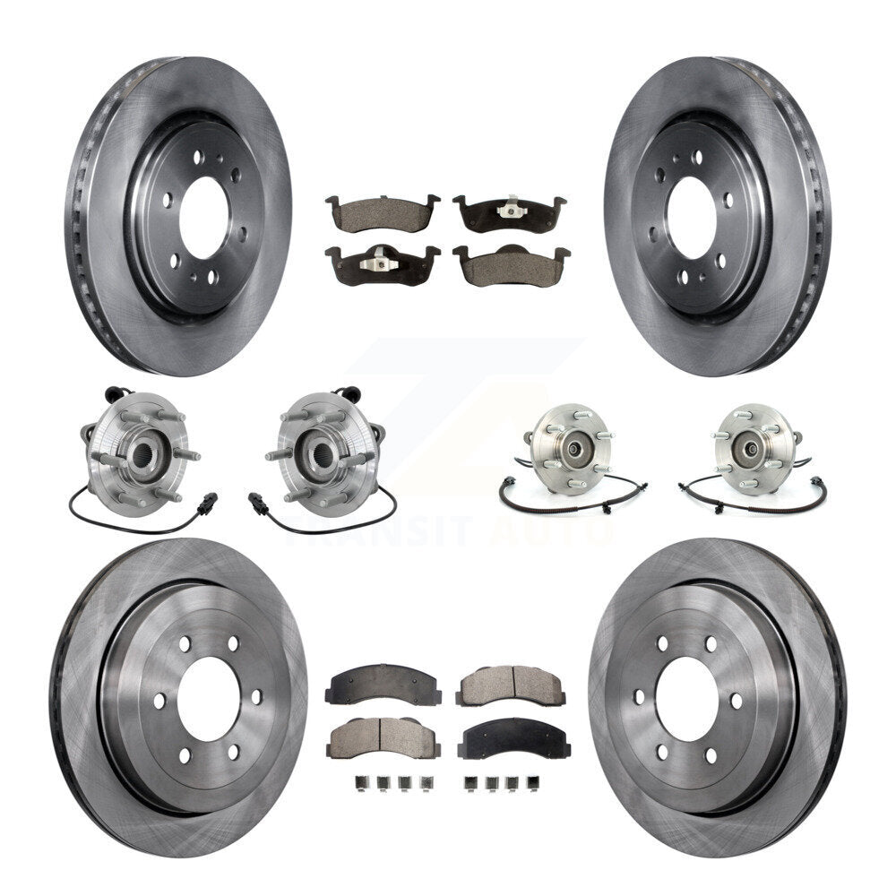 Hub Bearing Brake Rotor & Pads Front Rear Kit (10Pc) For Ford Expedition Lincoln