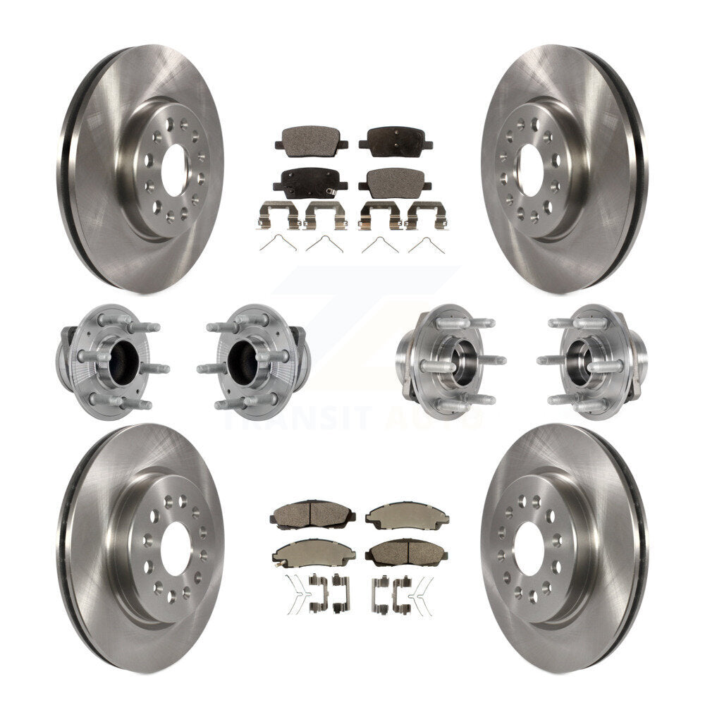 Hub Bearing Brake Rotor Pad Front Rear Kit (10Pc) For Chevrolet Traverse GMC FWD
