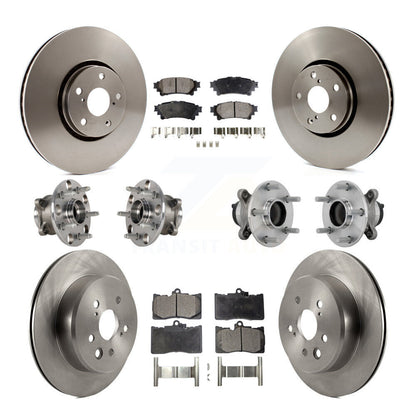 Hub Bearing Brake Rotor & Pad Front Rear Kit (10Pc) For Lexus IS350 IS300 IS200t