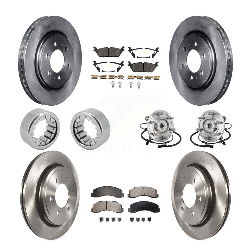 Hub Bearing Disc Brake Rotors And Pads Shoe Front Rear Kit (10Pc) For Ford F-150