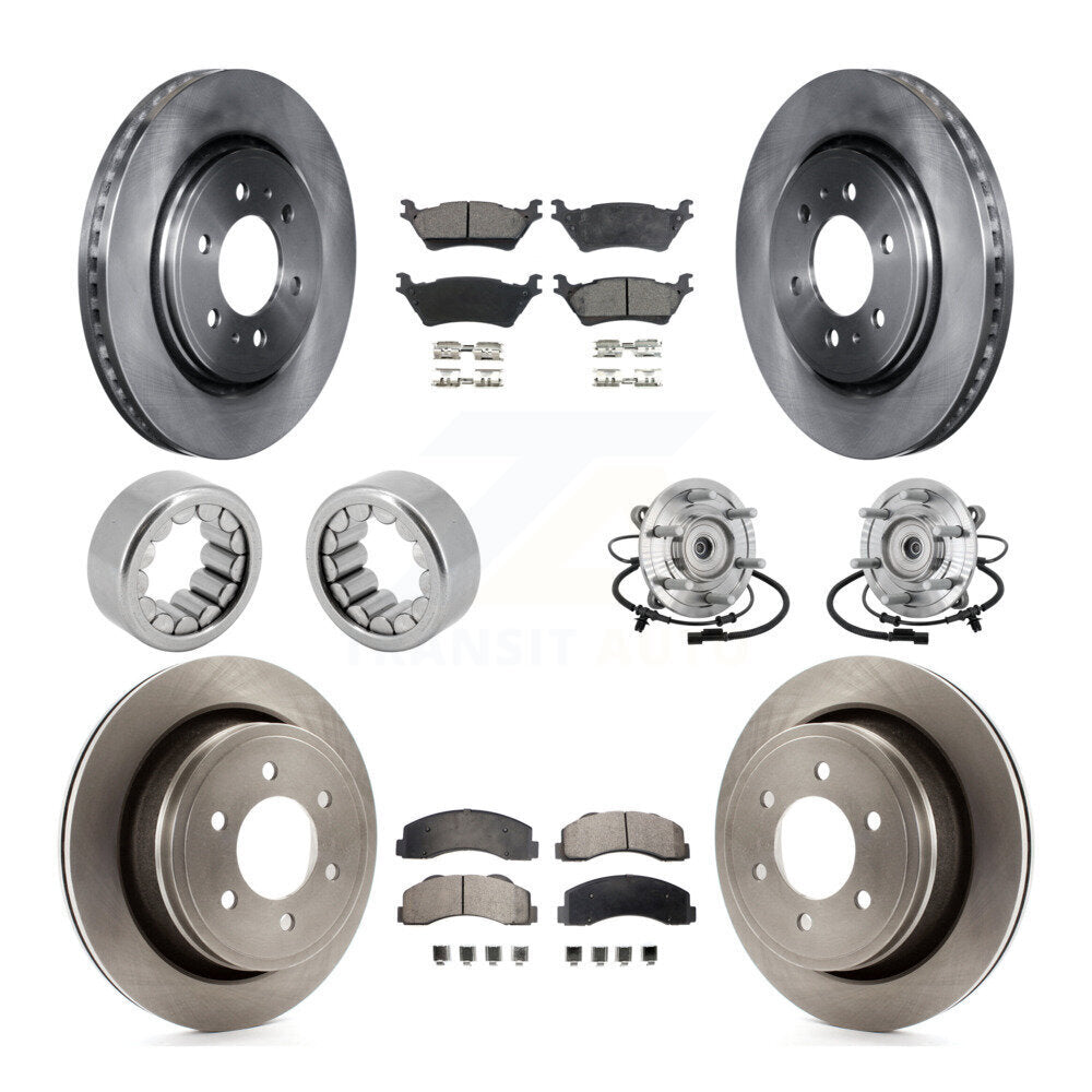 Hub Bearing Disc Brake Rotors And Pads Shoe Front Rear Kit (10Pc) For Ford F-150