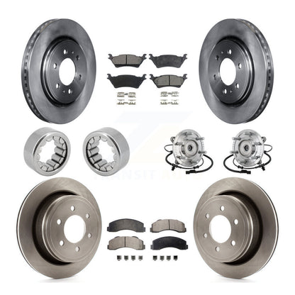 Hub Bearing Disc Brake Rotors And Pads Shoe Front Rear Kit (10Pc) For Ford F-150