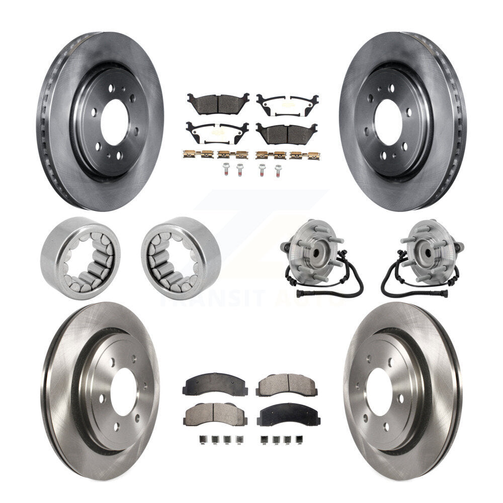 Hub Bearing Brake Rotor Pads Shoe Front Rear Kit (10Pc) For 15-17 Ford F-150 RWD