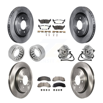 Hub Bearing Brake Rotor Pads Shoe Front Rear Kit (10Pc) For 15-17 Ford F-150 RWD