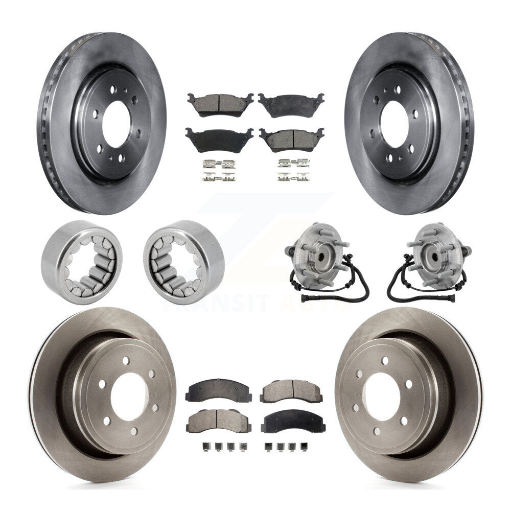 Hub Bearing Brake Rotor Pads Shoe Front Rear Kit (10Pc) For 15-17 Ford F-150 RWD
