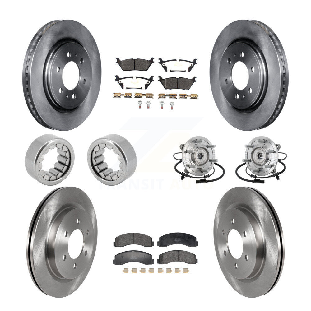 Hub Bearing Brake Rotor And Pad Shoe Front Rear Kit (10Pc) For Ford F-150 Raptor