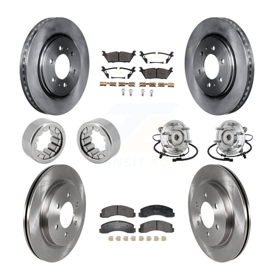 Hub Bearing Brake Rotor And Pad Shoe Front Rear Kit (10Pc) For Ford F-150 Raptor