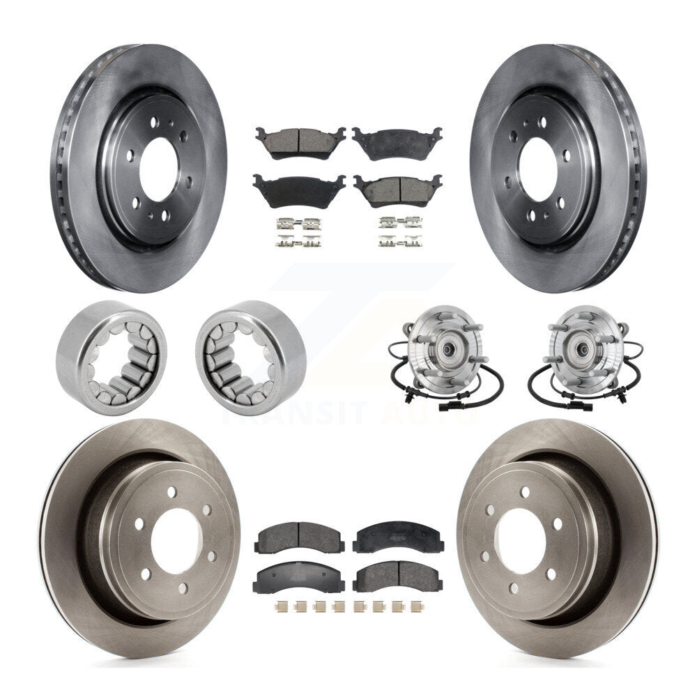 Hub Bearing Brake Rotor And Pad Shoe Front Rear Kit (10Pc) For Ford F-150 Raptor