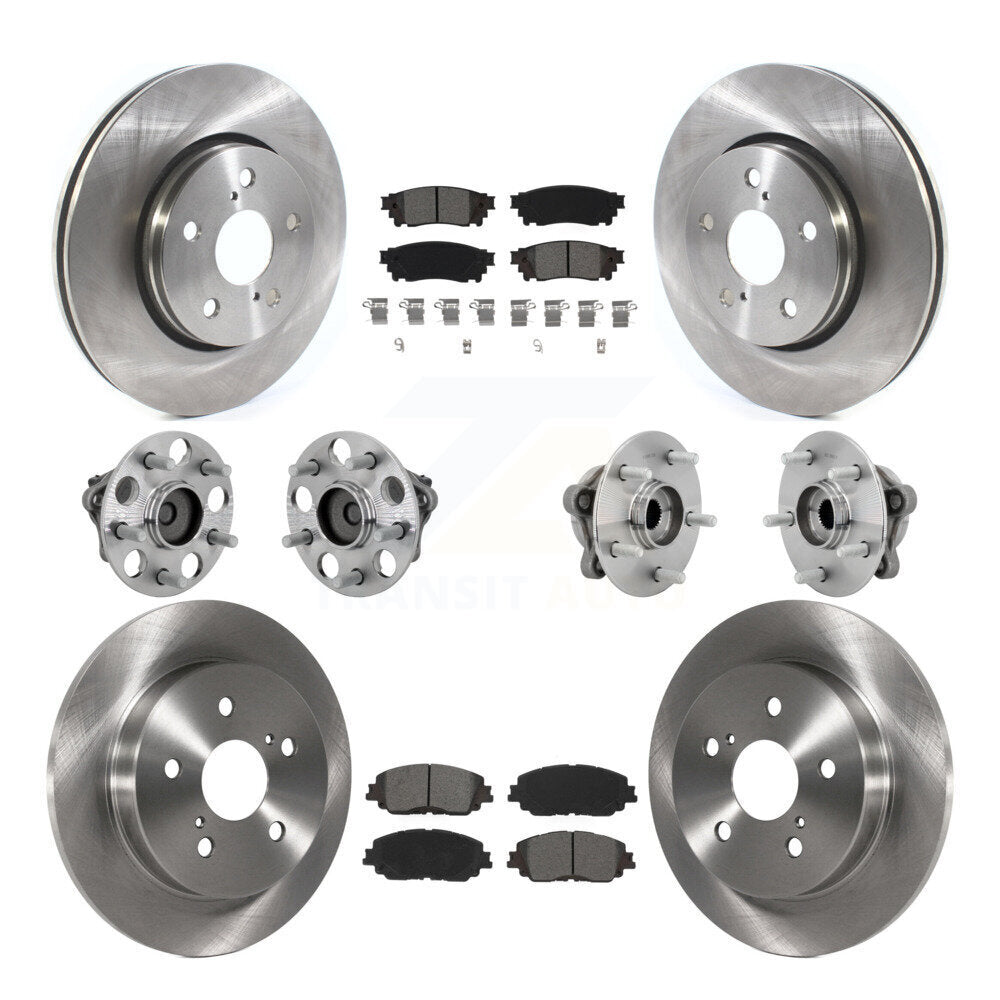 Hub Bearings Disc Brake Rotors And Pads Front Rear Kit (10Pc) For Toyota C-HR