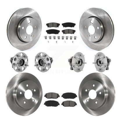 Hub Bearings Disc Brake Rotors And Pads Front Rear Kit (10Pc) For Toyota C-HR