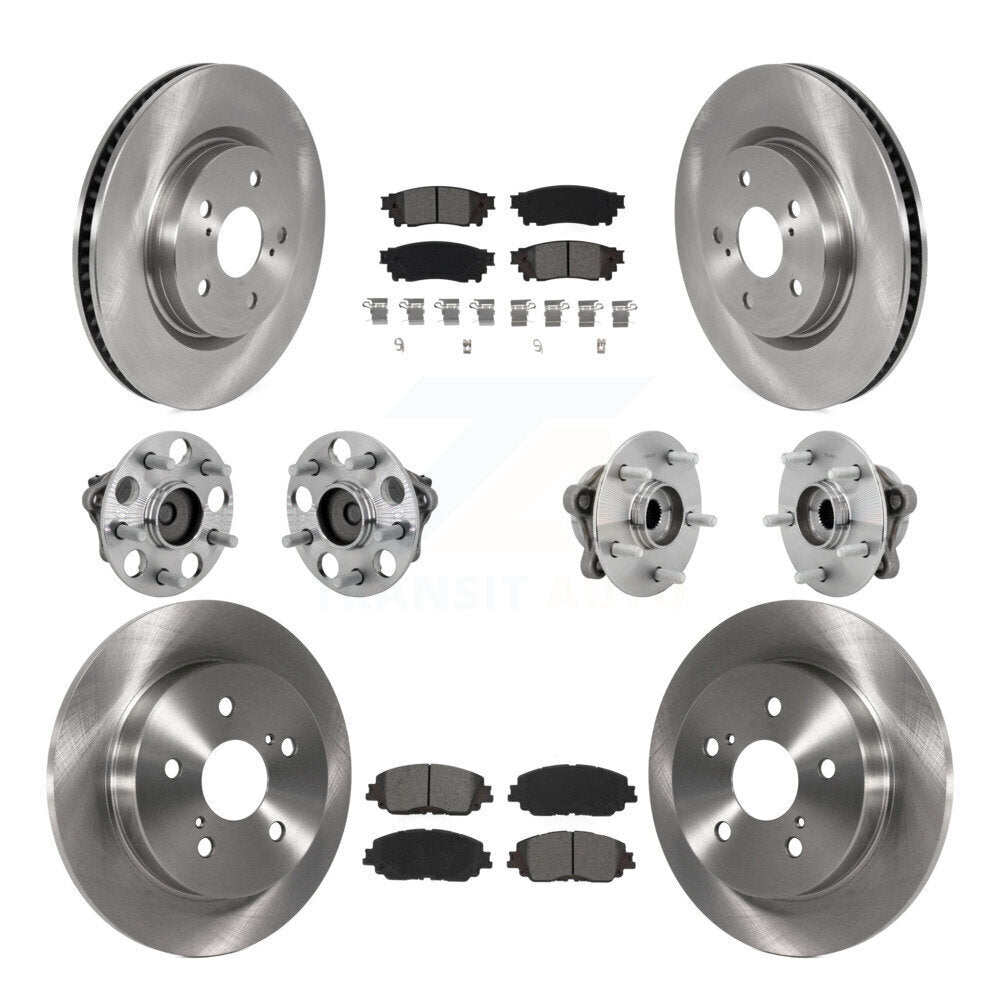 Hub Bearings Disc Brake Rotors And Pads Front Rear Kit (10Pc) For Toyota C-HR