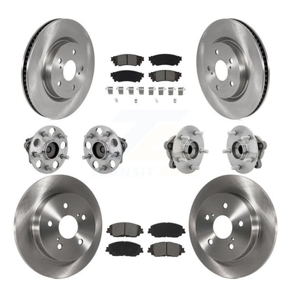 Hub Bearings Disc Brake Rotors And Pads Front Rear Kit (10Pc) For Toyota C-HR