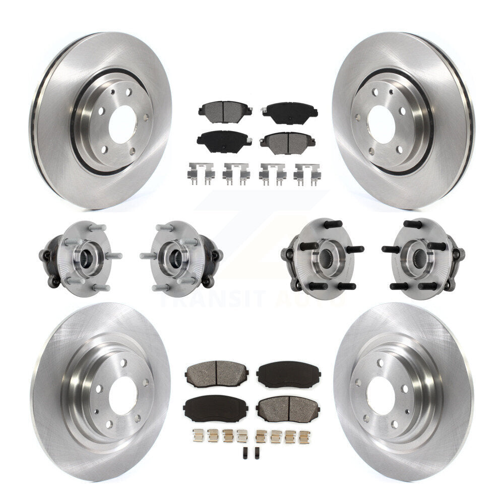 Hub Bearing Brake Rotor & Pad Front Rear Kit (10Pc) For 2016-2023 Mazda CX-9 AWD