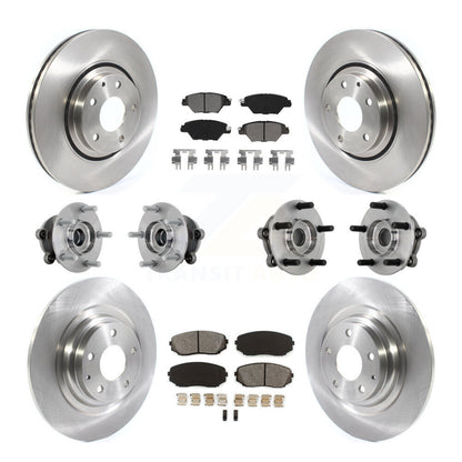 Hub Bearing Brake Rotor & Pad Front Rear Kit (10Pc) For 2016-2023 Mazda CX-9 AWD