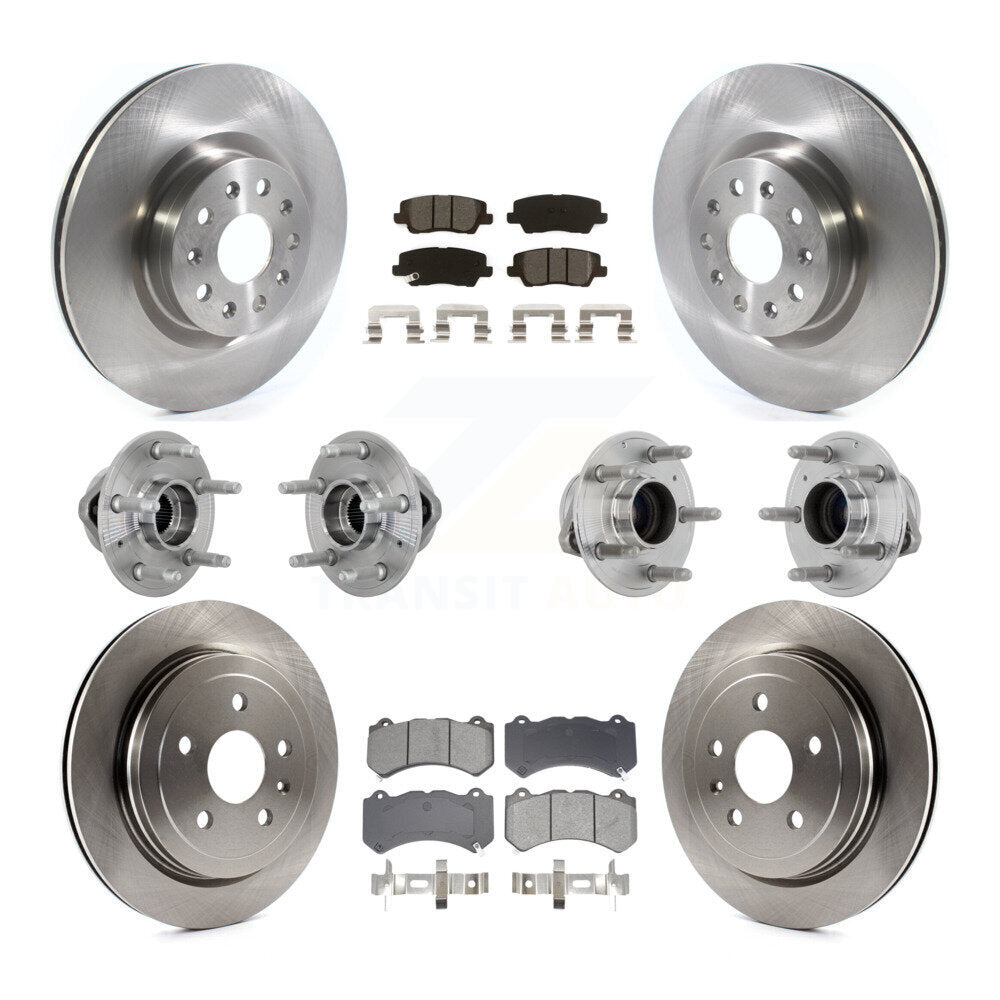 Hub Bearings Disc Brake Rotors And Pads Front Rear Kit (10Pc) For Cadillac CTS