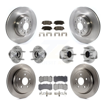 Hub Bearings Disc Brake Rotors And Pads Front Rear Kit (10Pc) For Cadillac CTS