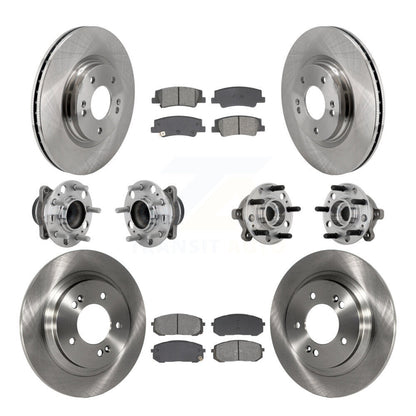 Hub Bearing Disc Brake Rotor Pad Front Rear Kit (10Pc) For Hyundai Sonata Kia K5