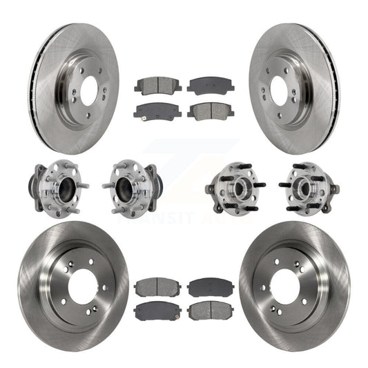 Hub Bearing Disc Brake Rotor Pad Front Rear Kit (10Pc) For Hyundai Sonata Kia K5