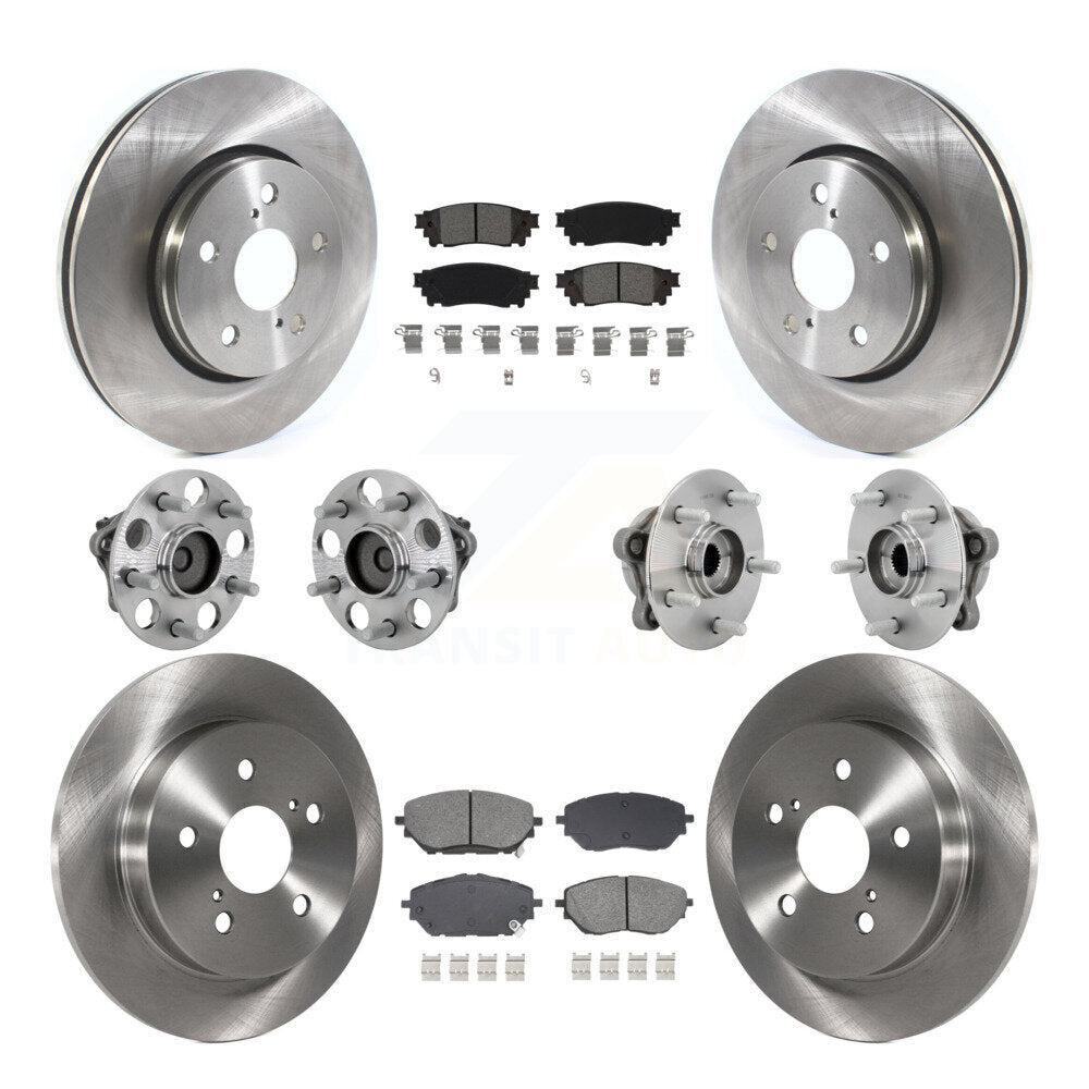 Hub Bearings Disc Brake Rotors And Pads Front Rear Kit (10Pc) For Toyota C-HR
