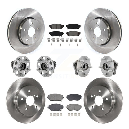 Hub Bearings Disc Brake Rotors And Pads Front Rear Kit (10Pc) For Toyota C-HR