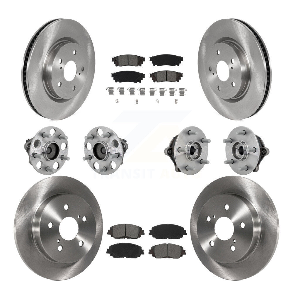 Hub Bearings Disc Brake Rotors And Pads Front Rear Kit (10Pc) For Toyota RAV4